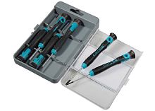 Набор отверток для точных работ Gross, CrMo, двухкомпонентные рукоятки, 6 шт  картинка